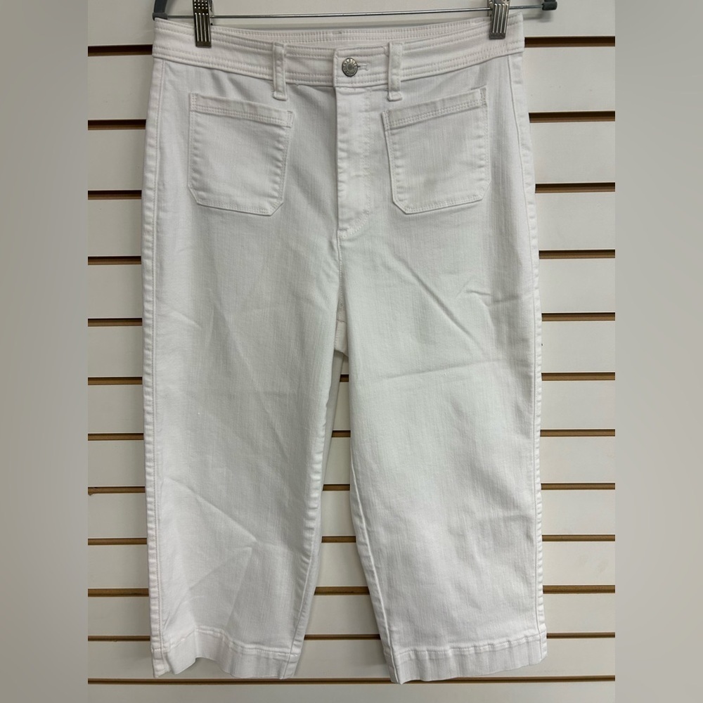 Talbots High Waist Wide‎ Leg Crop - White - Size 8P